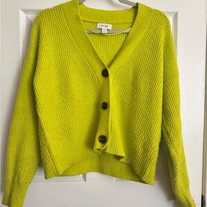 Vibrant Lime Cardigan Sweater